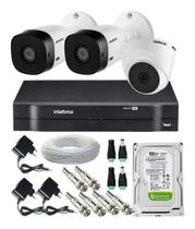 Kit Cftv 3 Câmeras Segurança Intelbras 1mp Dvr Mhdx full IP E Hd Kit Cftv 3 Câmeras Segurança Intelbras 1mp Dvr Mhdx full IP E Hd