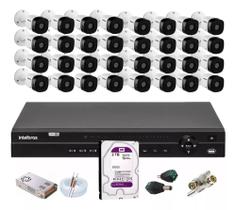 Kit Cftv 32 Câmeras Intelbras 1010b + Dvr 5em1 1132 5 Em 1