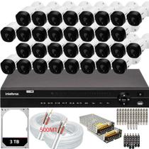 Kit Cftv 32 Câmeras Intelbras Dvr 32 Canais MHDX 1232 Hd 3tb Cabo 500M