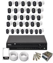 Kit Cftv 32 Cameras Segurança Full Hd 1080p 2mp Dvr Intelbras 32ch 3tb