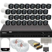 Kit Cftv 32 Câmeras Segurança Full Hd Dvr Intelbras 32ch Hd 3Tb