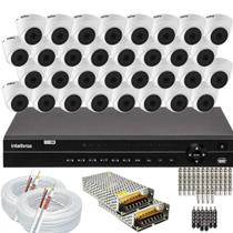 Kit Cftv 32 Câmeras Segurança Intelbras Dvr 32 Canais MHDX 1232 Alta Resolução