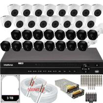 Kit Cftv 32 Câmeras Segurança Intelbras Dvr 32 Canais MHDX 1232 Hd 3TB 500m cabo
