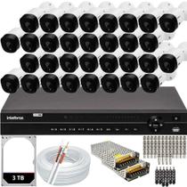 Kit Cftv 32 Câmeras Segurança Intelbras Dvr 32 Canais MHDX 1232 Hd 3tb
