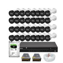Kit Cftv 32 Câmeras Segurança Intelbras vhd 1130 30m Infravermelho Dvr 32 Canais Com Hd 3tb