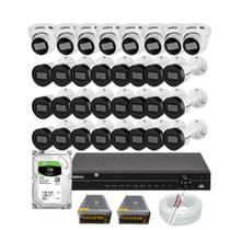 Kit Cftv 32 Câmeras Segurança Intelbras vhd 1130 30m Infravermelho Dvr 32 Canais Com Hd 3tb
