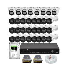Kit Cftv 32 Câmeras Segurança Intelbras vhd 1230 30m Infravermelho Dvr 32 Canais Com Hd 3tb