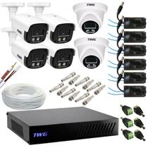 Kit cftv 4 bullets 2 dome 2mp 20m imagens noturnas coloridas dvr ft individual sem hd