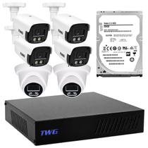 Kit cftv 4 bullets 2 dome 2mp star plus dvr 8 canais hd sem cabeamento