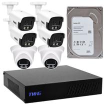 Kit cftv 4 bullets 2 dome 2mp star plus dvr 8 hd 1tb sem cabeamento