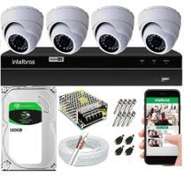 Kit Cftv 4 Câmera Segurança Intelbras Dome Ahd Dvr Mhdx Kit Cftv 4 Câmera Segurança Intelbras Dome Ahd Dvr Mhdx