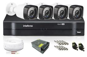Kit Cftv 4 Câmera Segurança Multi Hd 1080p 2mp Dvr Intelbras Mhdx Full hd Kit Cftv 4 Câmera Segurança Multi Hd 1080p 2mp Dvr Intelbras Mhdx Full hd