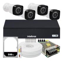 Kit Cftv 4 Camera Vigilância 1080p Full Hd Dvr Intelbras 4ch