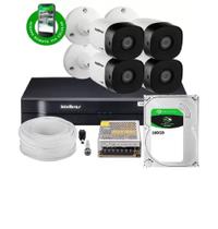 Kit Cftv 4 Câmeras 1120B Bullet 720P Dvr 8 Canais Intelbras Mhdx + Hd 160gb