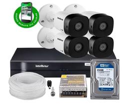 Kit Cftv 4 Câmeras 1120B Bullet 720P Dvr 8 Canais Intelbras Mhdx + Hd