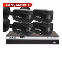 Kit Cftv 4 Cameras 1220 Bullet Black Full Hd + Dvr Mhdx 3104