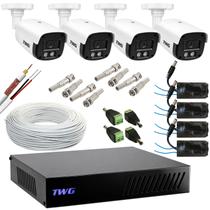 Kit cftv 4 cameras 2mp 20m imagens noturnas coloridas com dvr e ft individual sem hd Kit cftv 4 cameras 2mp 20m imagens noturnas coloridas com dvr e ft individual sem hd