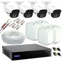 Kit cftv 4 cameras 2mp 20m imagens noturnas coloridas com dvr e ft individual sem hd Kit cftv 4 cameras 2mp 20m imagens noturnas coloridas com dvr e ft individual sem hd