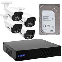 Kit cftv 4 cameras 2mp 20m star plus com dvr hd 1tb sem cabeamento