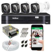 Kit Cftv 4 Câmeras de Segurança AHD 720p e Dvr Mhdx Full Hd Intelbras S/HD Kit Cftv 4 Câmeras de Segurança AHD 720p e Dvr Mhdx Full Hd Intelbras S/HD