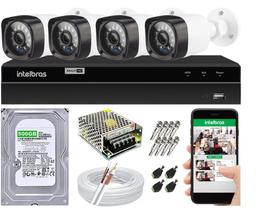 Kit Cftv 4 Câmeras de Segurança AHD full Hd 1080p e Dvr Mhdx 1204 Full hd Intelbras C/ HD 500GB Kit Cftv 4 Câmeras de Segurança AHD full Hd 1080p e Dvr Mhdx 1204 Full hd Intelbras C/ HD 500GB