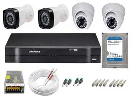 Kit cftv 4 cameras de segurança + dvr 4ch Intelbras full hd Promo + Hd 1Tb Kit cftv 4 cameras de segurança + dvr 4ch Intelbras full hd Promo + Hd 1Tb