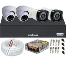 Kit cftv 4 câmeras de segurança Dvr 4ch Intelbras full hd
