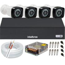 Kit Cftv 4 Câmeras de Segurança Full hd 1080p 2 Megapixel Infravermelho Dvr Intelbras 1104c 4ch
