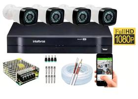 Kit Cftv 4 Cameras de Segurança Full hd 1080p 2 Megapixel Infravermelho Dvr Intelbras