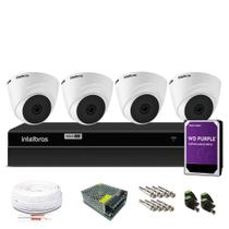 Kit CFTV 4 Câmeras de Segurança Intelbras Dome 720p