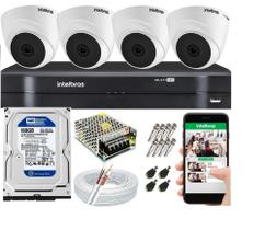 Kit Cftv 4 Câmeras De Segurança Intelbras Dome IR E Dvr Mhdx Multi Hd C/HD Kit Cftv 4 Câmeras De Segurança Intelbras Dome IR E Dvr Mhdx Multi Hd C/HD
