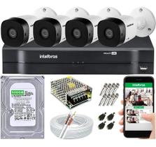 Kit Cftv 4 Câmeras De Segurança Intelbras Multi Hd 720p E Dvr Mhdx 1104