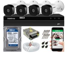 Kit Cftv 4 Câmeras De Segurança Intelbras Multi Hd 720p E Dvr Mhdx 1204 C/Hd