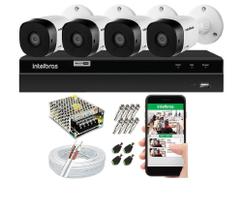 Kit Cftv 4 Câmeras De Segurança Intelbras Multi Hd 720p E Dvr Mhdx 1204 S/Hd Kit Cftv 4 Câmeras De Segurança Intelbras Multi Hd 720p E Dvr Mhdx 1204 S/Hd