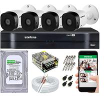 Kit Cftv 4 Câmeras De Segurança Intelbras Multi Hd 720p E Dvr Mhdx Full Hd C/Hd 500Gb