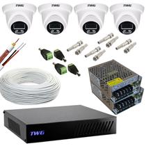 Kit cftv 4 cameras dome 2mp 20m imagens noturnas coloridas dvr 4 canais sem hd