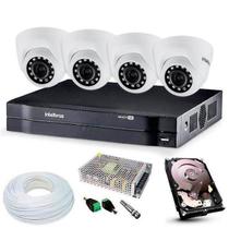 Kit Cftv 4 Câmeras Dome Intelbras Dvr Mhdx 1104 Hdcvi Hd 1Tb