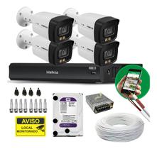 Kit CFTV 4 Câmeras Full Color 1080p DVR 4 Canais IA HD 1TB Purple Intelbras