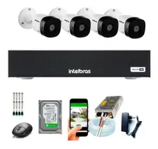 Kit Cftv 4 Câmeras Full Hd 1080p 2mp Dvr Intelbras Mhdx 1004 Kit Cftv 4 Câmeras Full Hd 1080p 2mp Dvr Intelbras Mhdx 1004