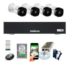 Kit Cftv 4 Câmeras Full Hd 1080p 2mp Dvr Intelbras Mhdx 1104 Kit Cftv 4 Câmeras Full Hd 1080p 2mp Dvr Intelbras Mhdx 1104
