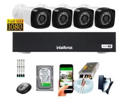 Kit Cftv 4 Câmeras Full Hd 1080p 2mp Dvr Intelbras Mhdx 1104