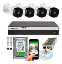 Kit Cftv 4 Câmeras Full Hd 1080p 2mp Dvr Intelbras Mhdx 3104