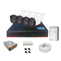 Kit CFTV 4 Câmeras Full HD 2MP + DVR 04 Canais 1080P 6x1