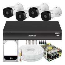 Kit Cftv 4 Cameras Full Hd Vhl 1220 Dvr Intelbras 3008-c 1tb