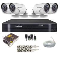 Kit cftv 4 câmeras hilook 1 mp hd 720p + dvr intelbras mhdx 4 canais s/ hd - alta definição