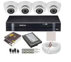 Kit cftv 4 câmeras infravermelho dome full hd 2.0 megapixel 1080p + gravador dvr 4 canais