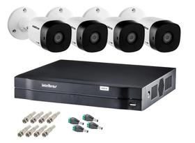 Kit Cftv 4 Câmeras Infravermelho Segurança Intelbras HD 20m Dvr Intelbras Mhdx Full hd