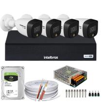 Kit Cftv 4 Câmeras Intelbras 1080p Colorido Noite Mhdx 3004c 1tb Kit Cftv 4 Câmeras Intelbras 1080p Colorido Noite Mhdx 3004c 1tb
