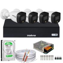 Kit Cftv 4 Câmeras Intelbras 1080p Colorido Noite Mhdx 3004c Kit Cftv 4 Câmeras Intelbras 1080p Colorido Noite Mhdx 3004c