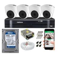 Kit Cftv 4 Câmeras Intelbras Dome Vhc 1120D E Dvr Mhdx